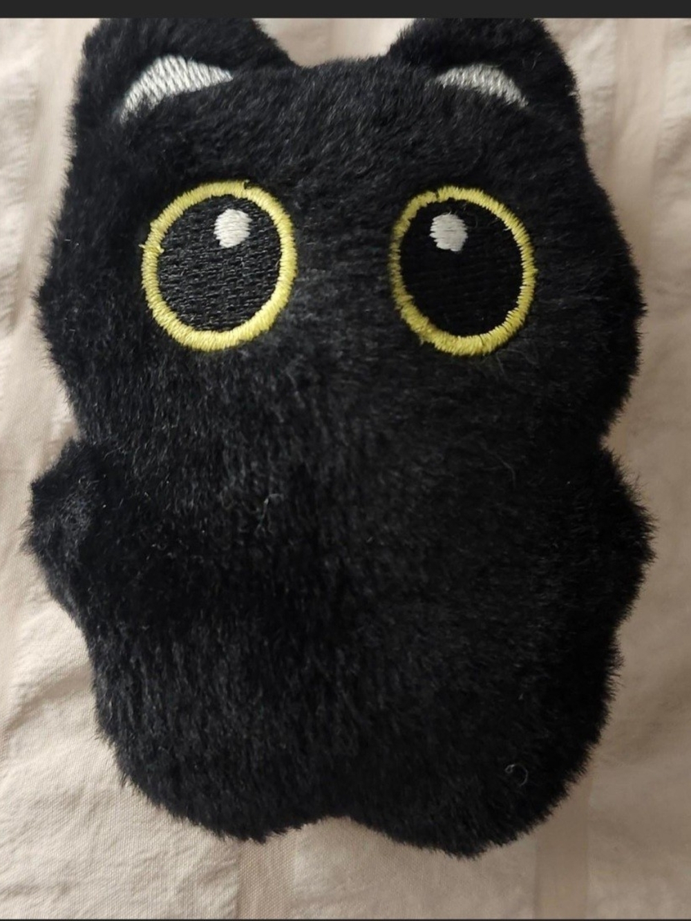 Plush Black Cat Toy with Yellow Eyes - Cat Plush